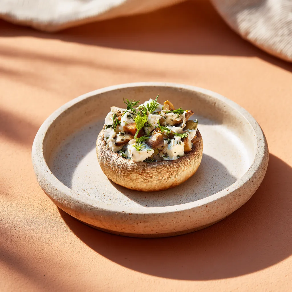 [2983] Champignons farcis au fromage frais, ail et fines herbes