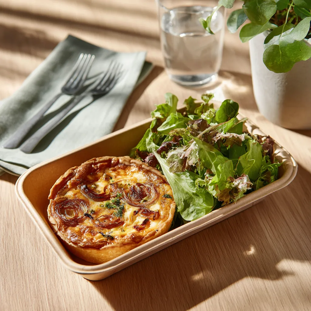 Quiche du jour légumes et oignons confits